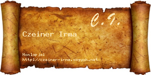 Czeiner Irma névjegykártya